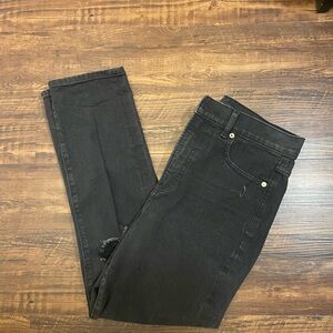 Classic Black Express Lightly Distressed Jeans